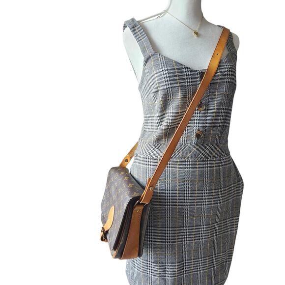 Louis Vuitton Monogram Cartouchiere MM Crossbody Bag Vintage Vachetta Leather - Picture 12 of 15